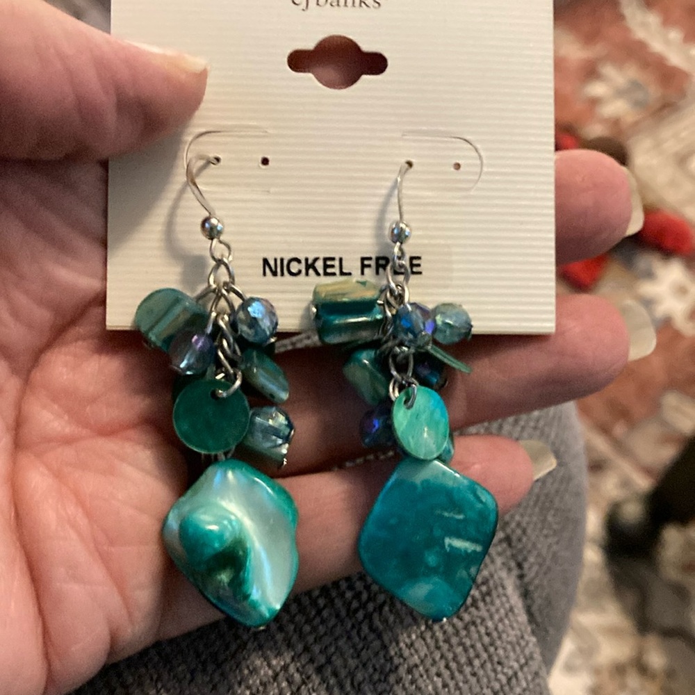 CJ Banks Turquoise and Aqua Dangle Earrings #49